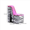 High Heel Zebra Shoe Jewelry Box with 3 Hooks Multicolor By Casagear Home BM240356