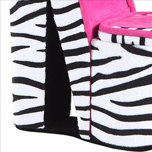 High Heel Zebra Shoe Jewelry Box with 2 Hooks Multicolor By Casagear Home BM240364