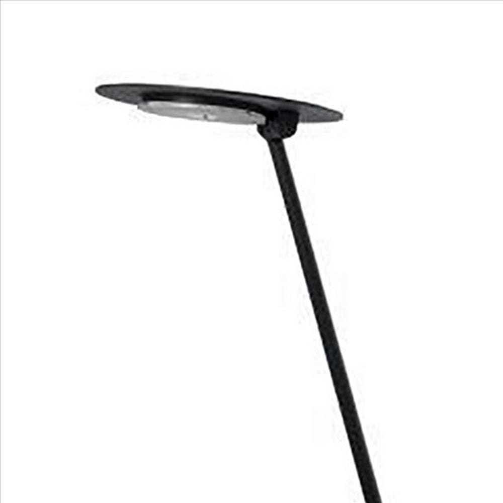 Desk Lamp with Pendulum Style and Flat Saucer Shade Black By Casagear Home BM240386