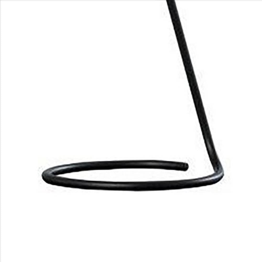 Desk Lamp with Pendulum Style and Flat Saucer Shade Black By Casagear Home BM240386