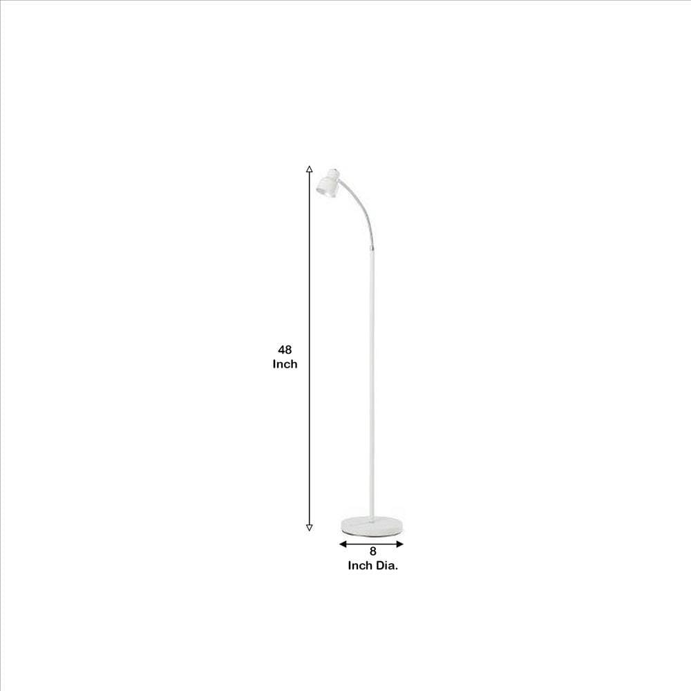 Floor Lamp with Adjustable and Bendable Gooseneck White By Casagear Home BM240393