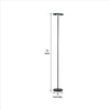 Floor Lamp with Adjustable Torchiere Head and Sleek Metal Body Black By Casagear Home BM240394