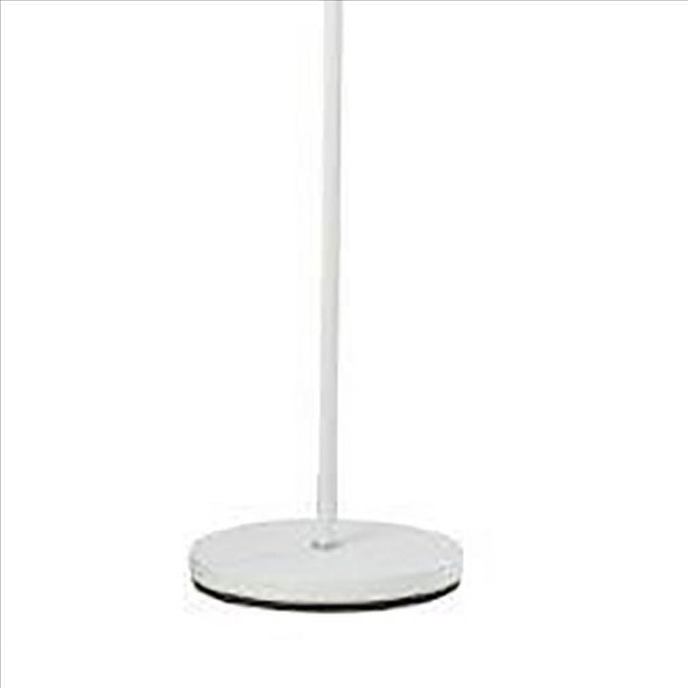 Floor Lamp with Adjustable Torchiere Head and Sleek Metal Body White By Casagear Home BM240395