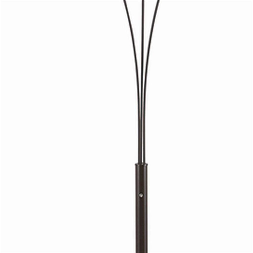 Floor Lamp with 3 Arched Arms and Fabric Shades Bronze By Casagear Home BM240429