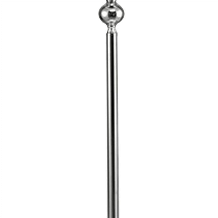 Floor Lamp with Metal Frame and Crystal Accent White By Casagear Home BM240432