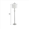 Floor Lamp with Metal Frame and Crystal Accent White By Casagear Home BM240432