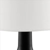 Table Lamp with Teardrop Metal Base and Fabric Shade Black By Casagear Home BM240453