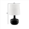 Table Lamp with Teardrop Metal Base and Fabric Shade Black By Casagear Home BM240453