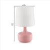 Table Lamp with Teardrop Metal Base and Fabric Shade Pink By Casagear Home BM240454