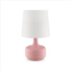 Table Lamp with Teardrop Metal Base and Fabric Shade, Pink By Casagear Home