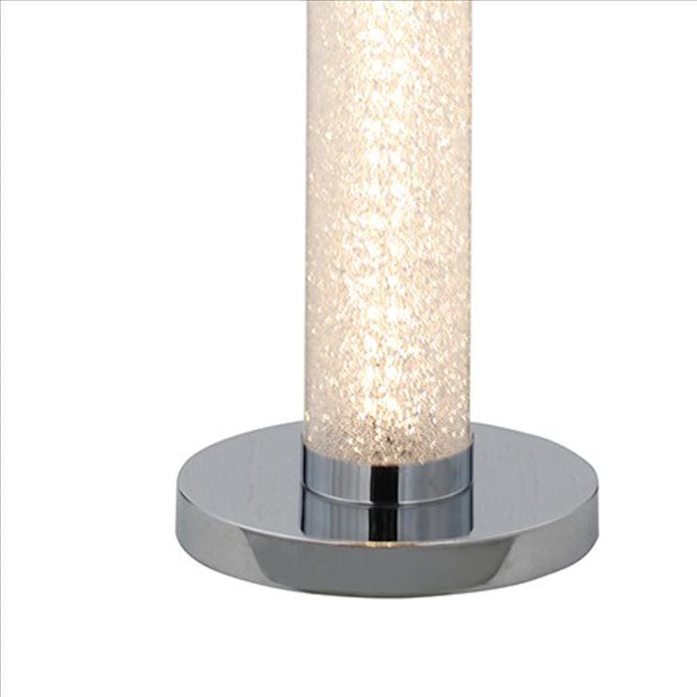 Column Style Floor Lamp with Sandrock Acrylic Tube Clear By Casagear Home BM240869