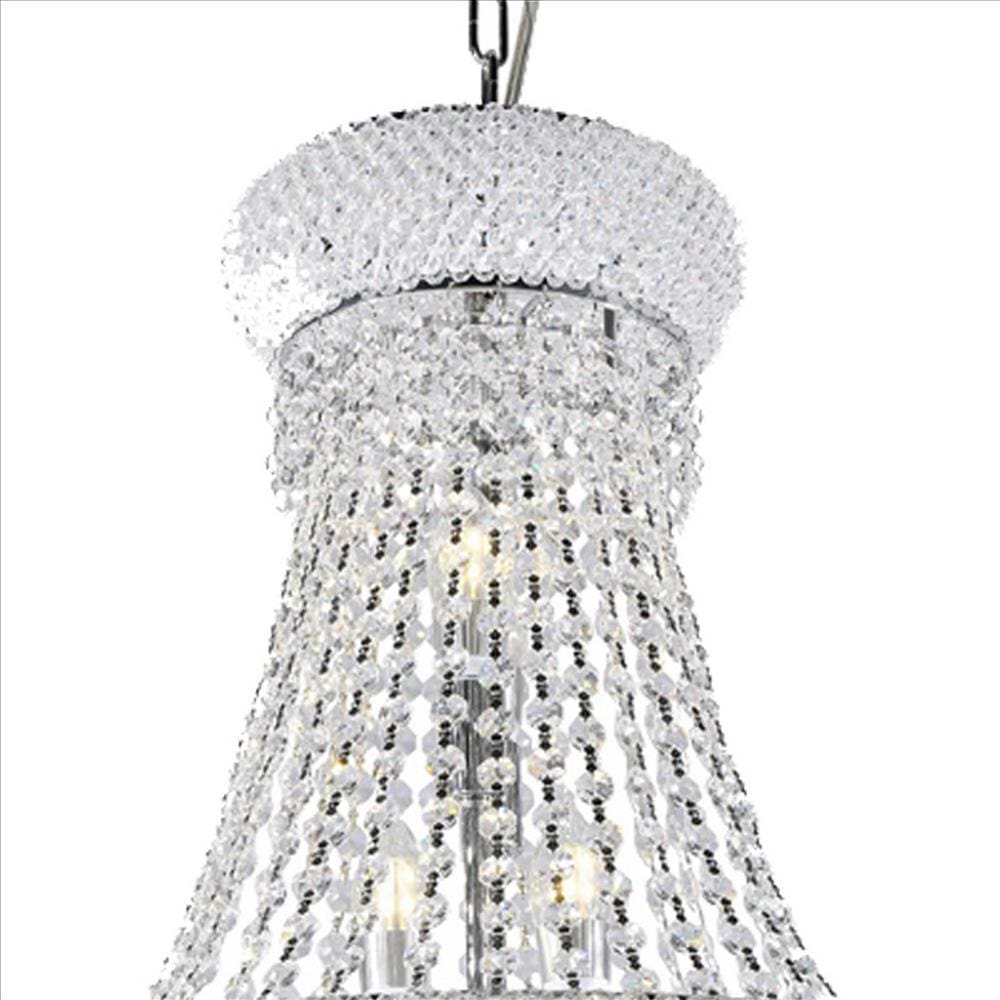 Crystal Ceiling Lamp with Chandelier Design Body Clear By Casagear Home BM240871