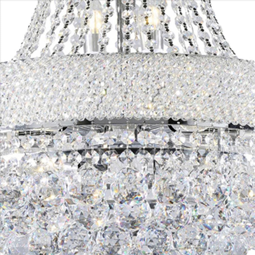 Crystal Ceiling Lamp with Chandelier Design Body Clear By Casagear Home BM240871