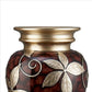 Decor Vase with Urn Shape Body and Foliage Pattern Brown By Casagear Home BM240873