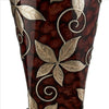 Decor Vase with Urn Shape Body and Foliage Pattern Brown By Casagear Home BM240873