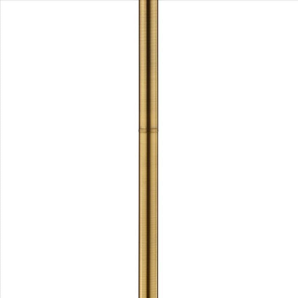 Floor Lamp with Crystal Orb and Metal Stalk Support Gold By Casagear Home BM240877