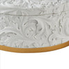 Jewelry Box with Baroque Scroll Design and Crystal Accent White By Casagear Home BM240880