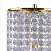 Metal Stalk Design Table Lamp with Hanging Crystals Shade Gold By Casagear Home BM240890