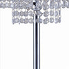 Metal Table Lamp with Hanging Acrylic Beads and USB Plugin Silver By Casagear Home BM240893