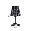 Plastic Shade Metal Table Lamp with Open Clover Base Black By Casagear Home BM240899