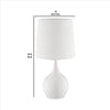 Pot Bellied Shape Metal Table Lamp with 3 Way Switch White By Casagear Home BM240905