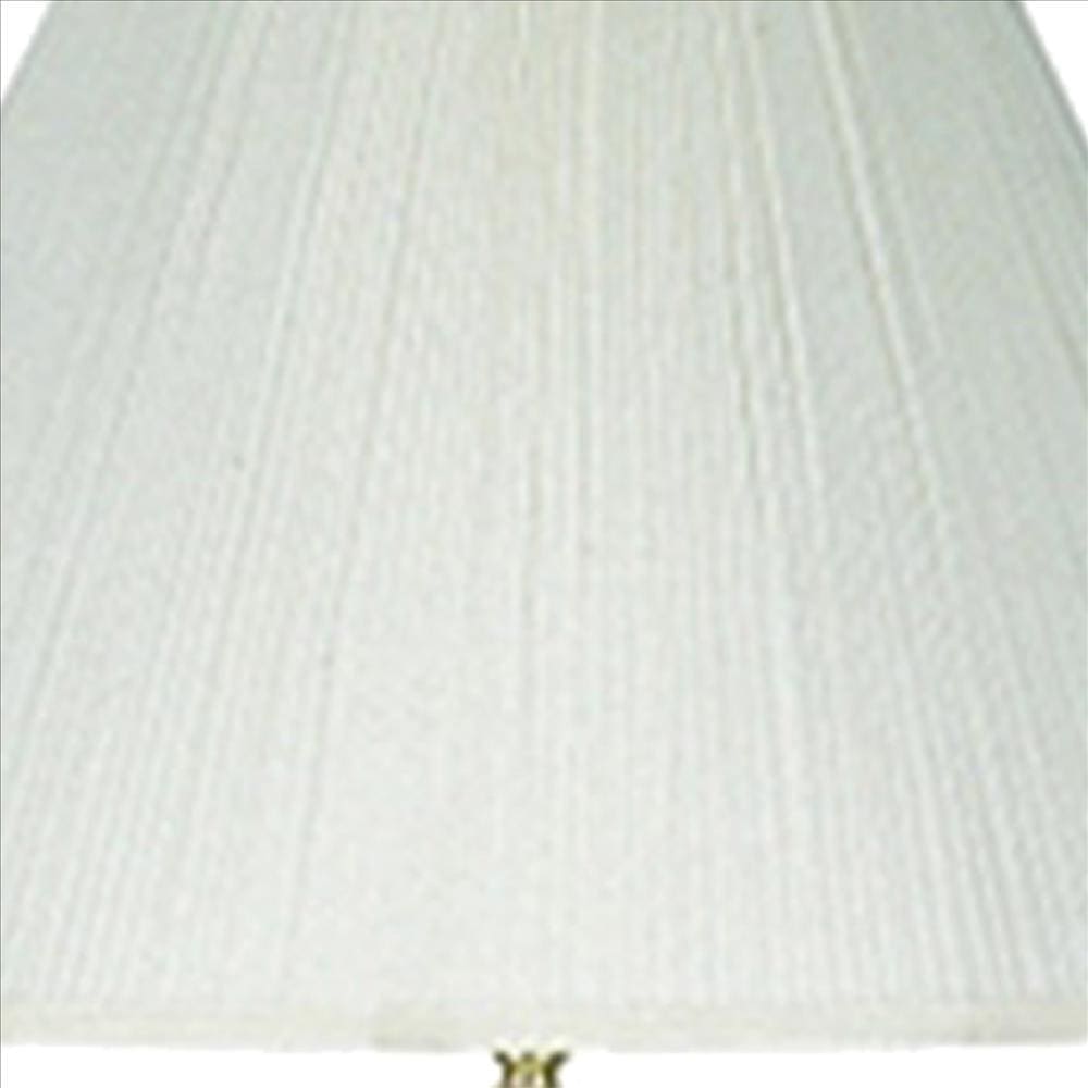 Stalk Design Metal Floor Lamp with Fabric Pleated Shade Cream By Casagear Home BM240907