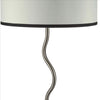 Table Lamp with Curved Tubular Body and Round Base Silver By Casagear Home BM240916