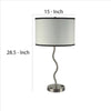 Table Lamp with Curved Tubular Body and Round Base Silver By Casagear Home BM240916