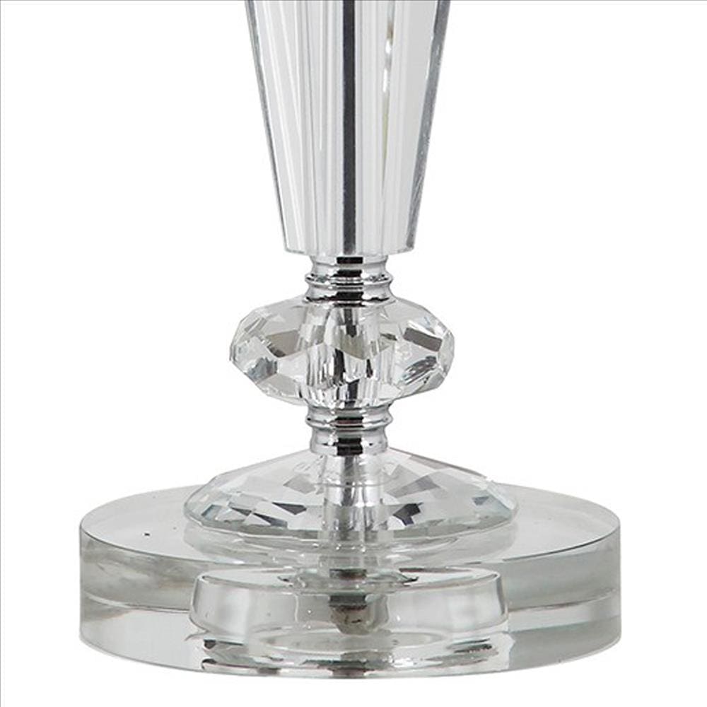 Turned Tubular Crystal Body Table Lamp Clear By Casagear Home BM240935