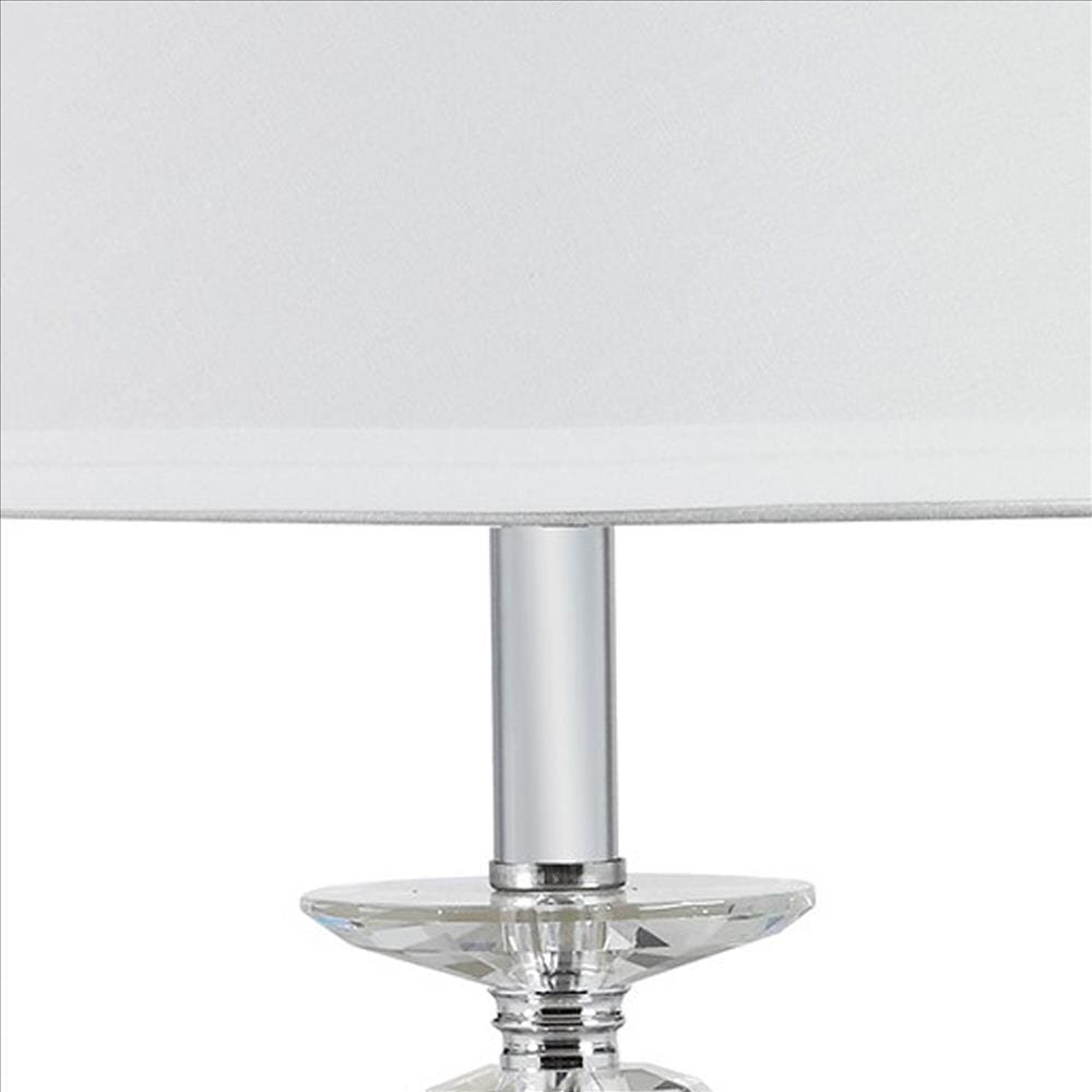 Turned Tubular Crystal Body Table Lamp Clear By Casagear Home BM240935