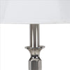 Turned Tubular Metal Body Table Lamp with Empire Shade Silver By Casagear Home BM240936