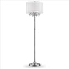 Twisted Crystal Accent Floor Lamp with Dual Fabric Shade, Clear By Casagear Home