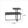 2 Tier Rectangular Modern Metal Accent Table Black By Casagear Home BM240970