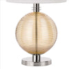 Table Lamp with Textured Glass Ball Accent White and Chrome BM241799