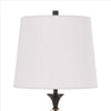 Table Lamp with Metal and Glass Jar Base White and Bronze BM241836