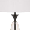 Table Lamp with Metal and Glass Jar Base White and Bronze BM241836