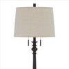 Floor Lamp with Tubular Turned Resin Support and Pull Chain Dark Bronze BM241868