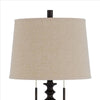 Table Lamp with Tubular Turned Resin Support and Pull Chain Dark Bronze BM241869