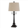 Table Lamp with Tubular Turned Resin Support and Pull Chain, Dark Bronze