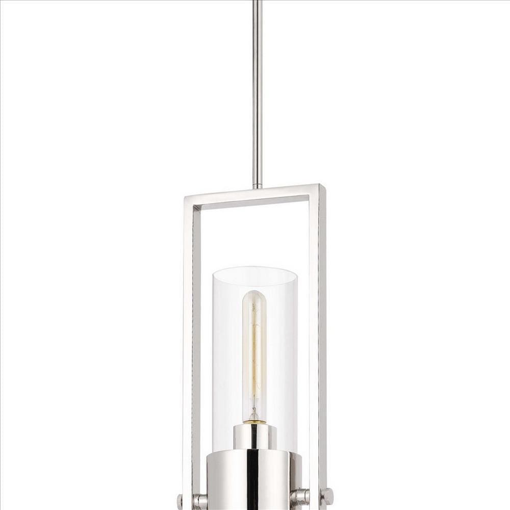 Pendant with Cylindrical Rotatable Glass Shade Chrome BM241872