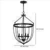 Chandelier with Metal Bird Cage Pendulum Design Black BM241879