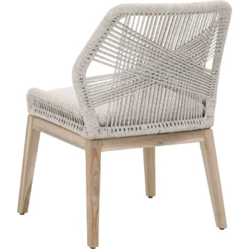 Dining Chair with Woven Rope Back Set of 2,Brown and Gray By Casagear Home BM241895