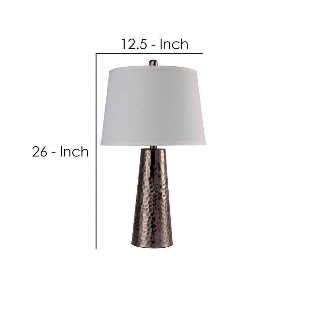 Table Lamp with Hammered Metal Base Set of 2 Bronze By Casagear Home BM241946