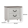 Nightstand with 2 Drawers and Bun Legs White and Brown By Casagear Home BM242625