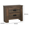 Wooden Nightstand with 2 Drawers and Saw Hewn Texture Brown By Casagear Home BM242629