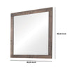 Mirror with Rectangular Wooden Frame and Weathered Look Brown By Casagear Home BM242631