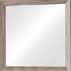 Mirror with Rectangle Wooden Frame and Washed Look Brown By Casagear Home BM242633