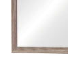 Mirror with Rectangle Wooden Frame and Washed Look Brown By Casagear Home BM242633