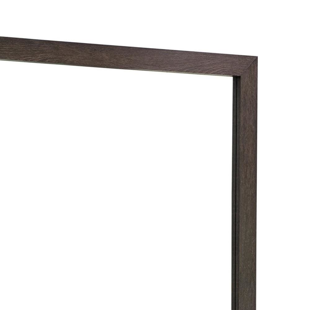 Mirror with Wooden Frame and Mounting Hardware Dark Brown By Casagear Home BM242642