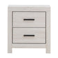 Nightstand with 2 Drawers and Metal Bar Pulls White By Casagear Home BM242652